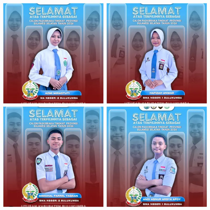 Bulukumba Kirim Empat Wakil Terbaik untuk Paskibraka Provinsi Sulawesi Selatan 2026