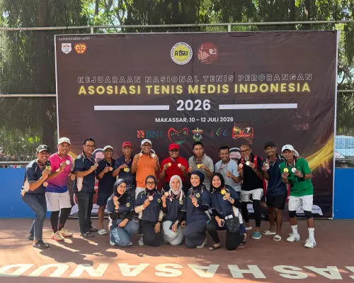 Sukses Digelar di Makassar, Kejurnas Tenis ATMI 2026 Jadi Ajang Silaturahmi Dokter dan Dokter Gigi