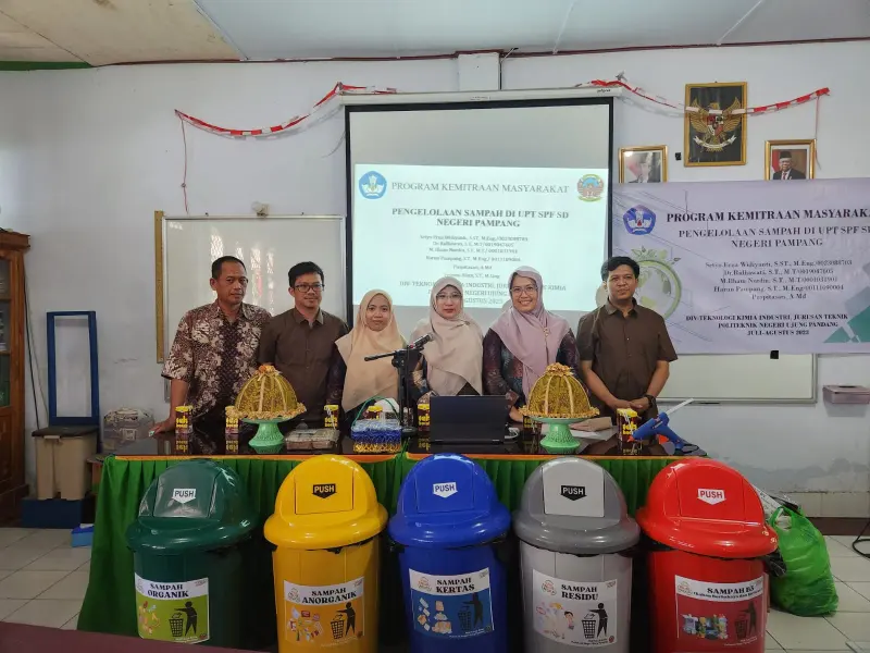 Tim PKM Jurusan Teknik Kimia Politeknik Negeri Ujung Pandang Lakukan Sosialisasi dan Pelatihan Pengelolaan Sampah di UPT SPF SDN Pampang