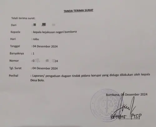 Kepala Desa Balo Dilaporkan ke Kejaksaan Terkait Dugaan Korupsi Dana Desa