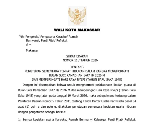 THM Makassar Tutup Mulai 17 Februari, Ini Alasannya!